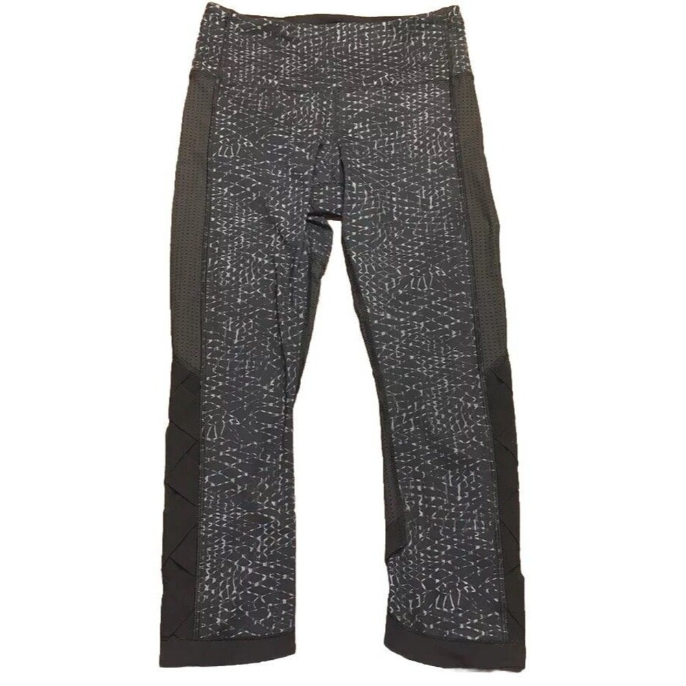 Lululemon Var-City Crop Samba Snake Battleship Black/Black Size 4